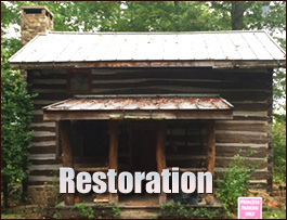 Historic Log Cabin Restoration  Julian, North Carolina